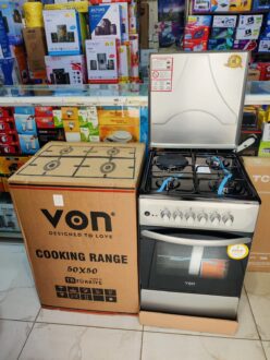 Von Standing Cooker 3 Gas Burners + 1 Electric Burner with Electric Oven (50 cm × 50 cm)
